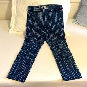 Black, navy blue, and white cropped pants